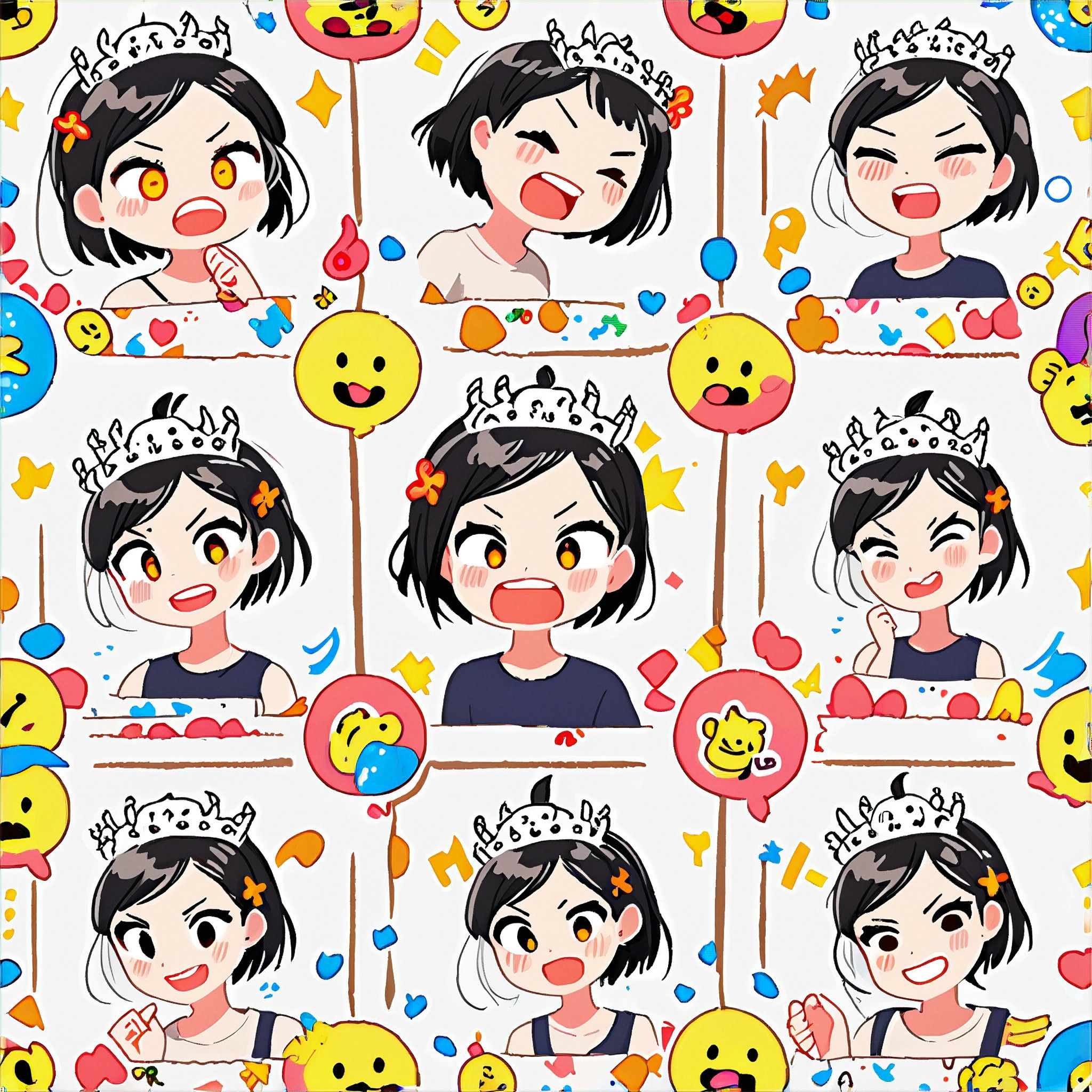 Cartoon Stickers, Cute Stickers, Chibi Avatar, Chibi Avatar 2.0, Cute Doodle, Minimal Vector Style, Cute Q-Tip Avatar