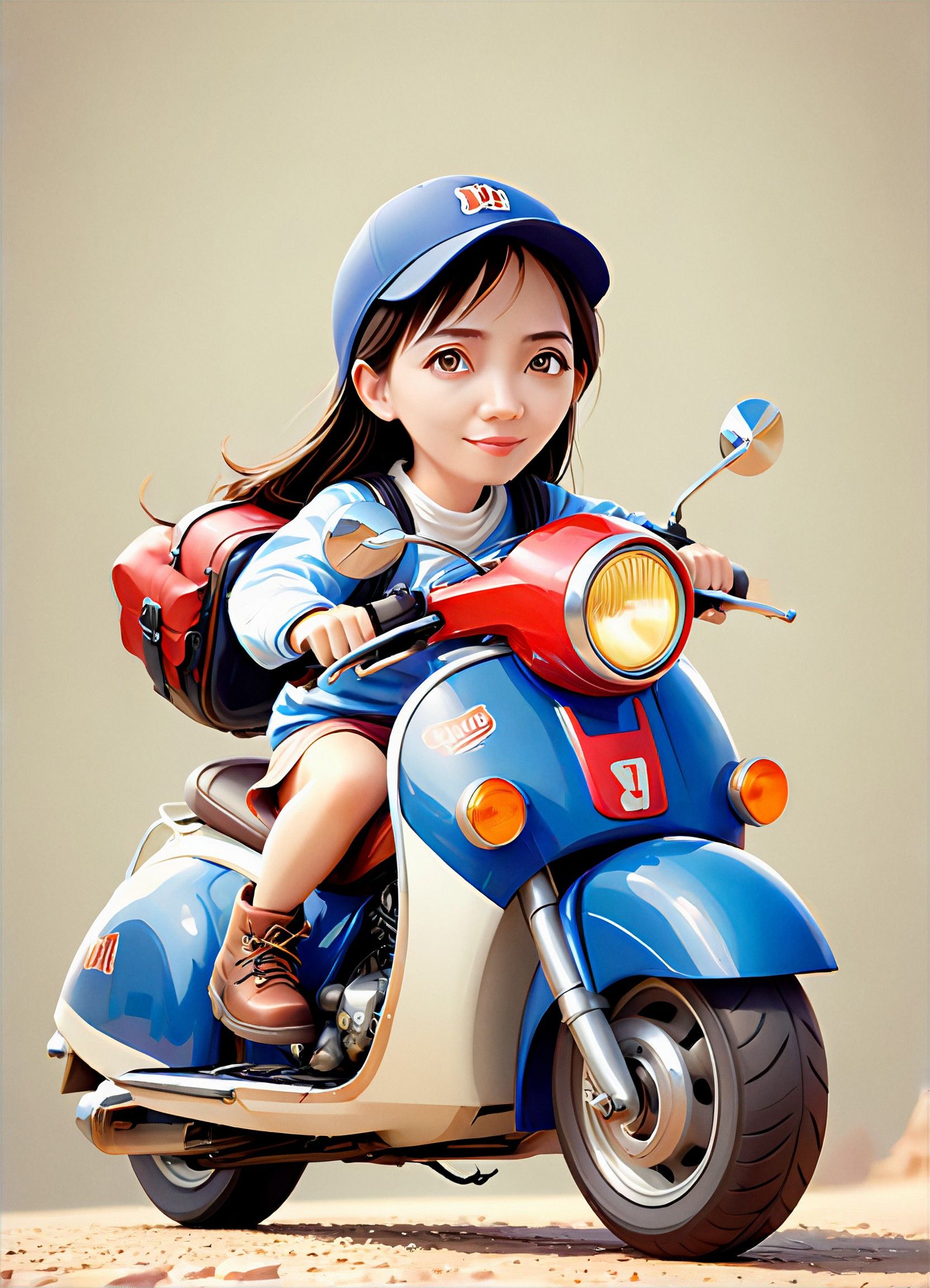 骑摩托车的女孩