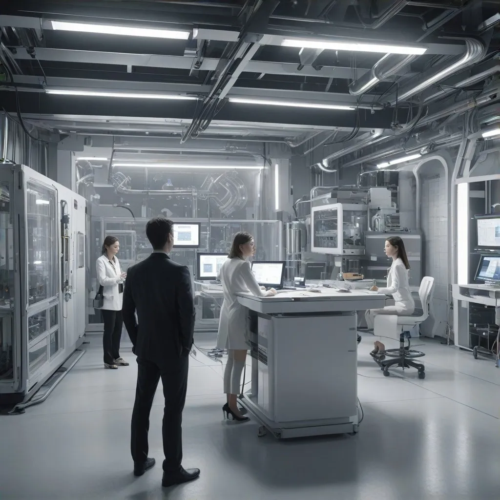 A pair of engineers working collaboratively on a custom mold design, with a visible computer screen displaying 3D design software.