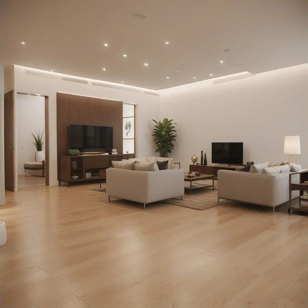 A team of professional cleaners in stylish uniforms working efficiently in a high-end Beverly Hills residence, emphasizing the luxury and professionalism of ECOSHINE PRO