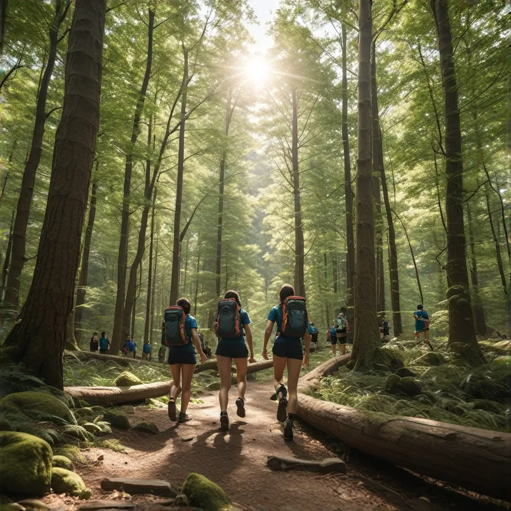 La imagen presenta un grupo de jóvenes participantes del Club de Conquistadores Orión en medio de una actividad al aire libre, simbolizando aventura y aprendizaje. Los jóvenes están vestidos con uniformes del club y se les ve comprometidos en una actividad de trabajo en equipo en un entorno natural, como un bosque o un parque. En el fondo, se puede apreciar un cielo despejado que sugiere un día soleado, lo que refuerza el tema de la energía y el entusiasmo. La imagen debe transmitir un sentido de comunidad y crecimiento personal, alineado con los valores y actividades promovidos por el club.
