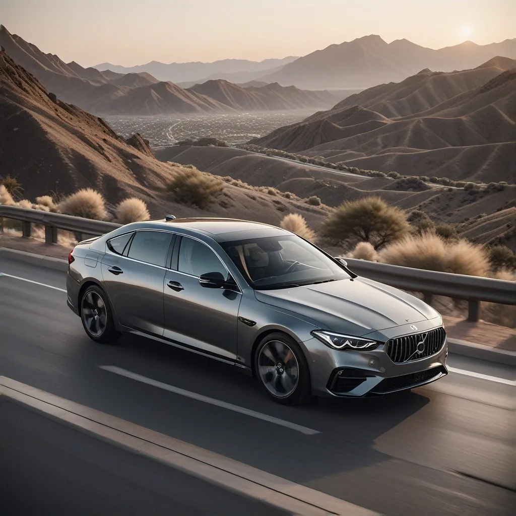 An inviting image showcasing a premium car from the Hilkay Auto Rentals fleet, set in a dynamic urban environment to highlight the modern and professional nature of the service. The vehicle should be prominently featured to convey a sense of luxury and reliability, capturing the user's attention as they explore rental options. The backdrop should suggest a seamless travel experience, possibly with elements like a clear sky or an open road to symbolize freedom and adventure.