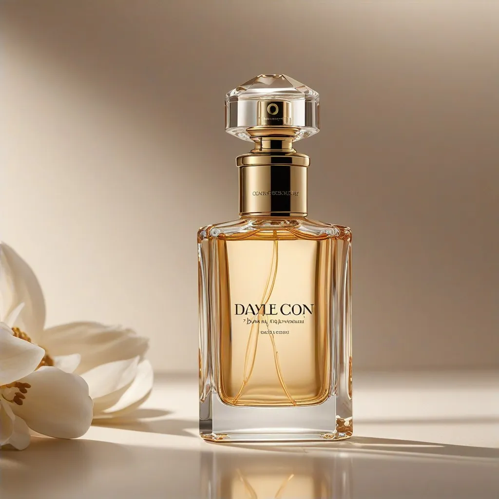 La imagen debe capturar la esencia única de Perfumes NJ, reflejando su dedicación al arte del aroma. El tema central es la transformación de los perfumes en una forma de arte, con elementos que sugieren la historia y la misión de la empresa. Se puede incluir un frasco de perfume estilizado que simboliza la elegancia y la modernidad, colocado en un entorno que evoque una sensación de lujo y refinamiento. Además, se debe transmitir la idea de un equipo detrás de esta esencia, quizás a través de sutiles insinuaciones de manos creativas o herramientas artísticas, sugiriendo la artesanía y el cuidado en la creación de cada fragancia.