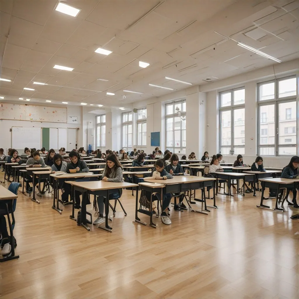 Un panneau de signalisation moderne indiquant différentes options de contact, situé dans un environnement scolaire dynamique pour refléter le thème éducatif de LE LYCÉE DE DANO. L'image doit transmettre l'idée de connexion facile et d'accessibilité, en mettant en avant des éléments tels que des icônes de communication modernes (comme le téléphone, l'e-mail, les réseaux sociaux). Ce panneau est placé dans un cadre qui évoque l'atmosphère d'un lycée, avec des éléments subtils qui indiquent un environnement d'apprentissage actif et engagé.
