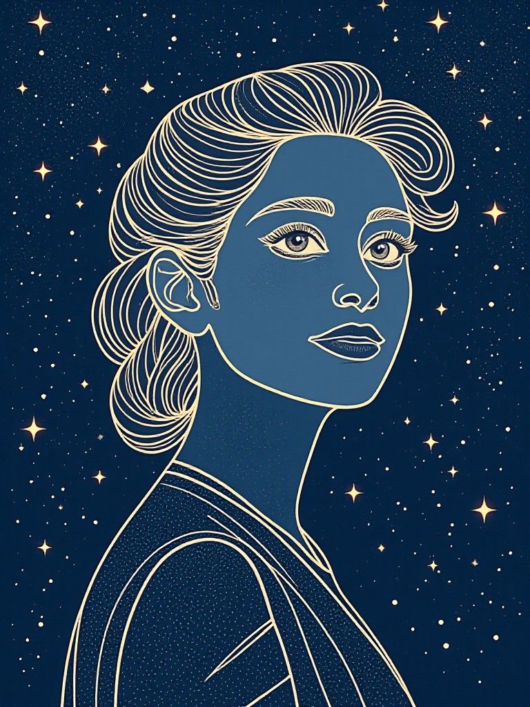 Starry Night Line Art