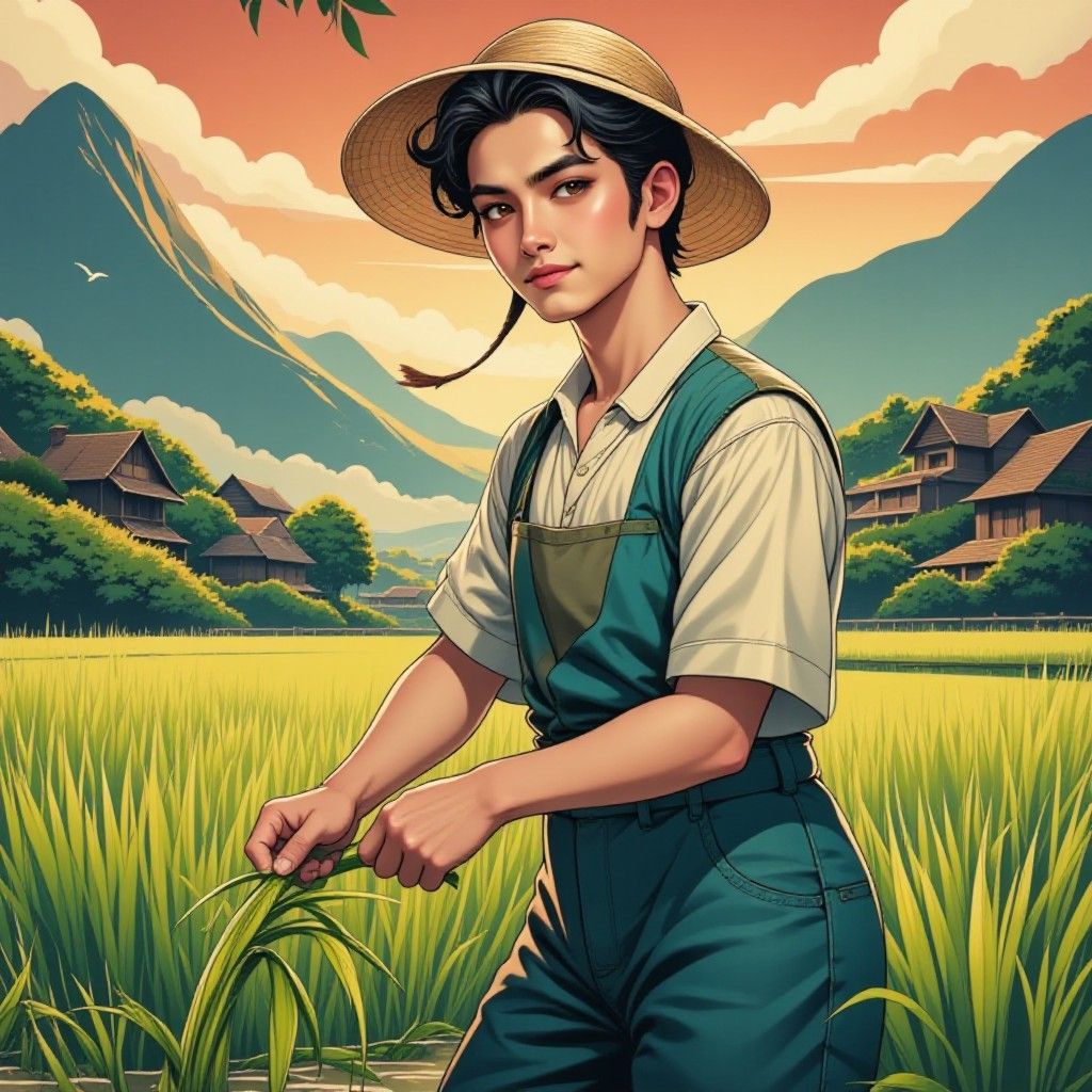 Whisper, Vintage landscape illustration