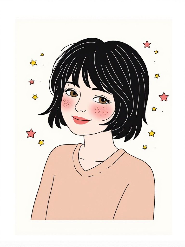 Simple line flat character