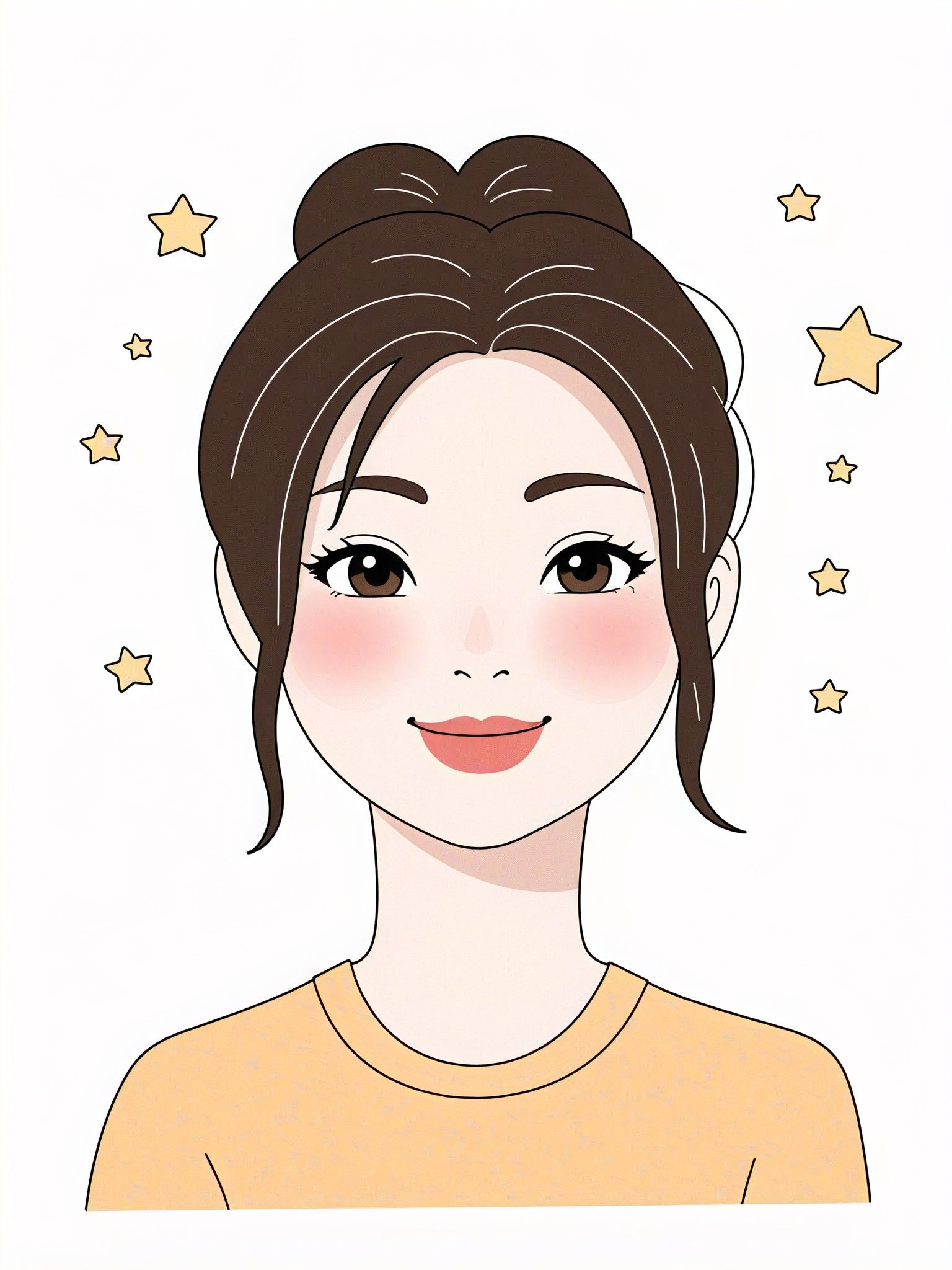 Simple line flat character