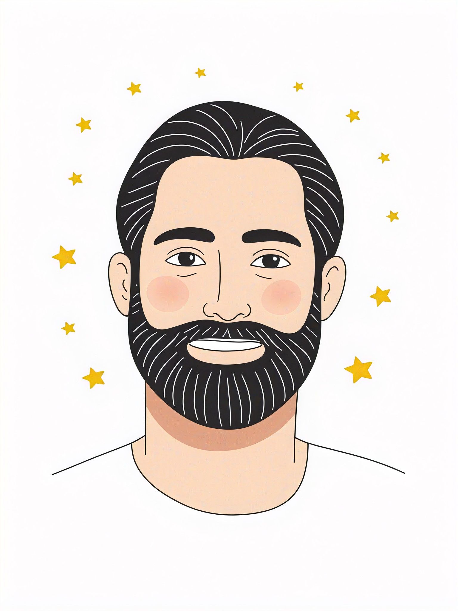 Simple line flat character