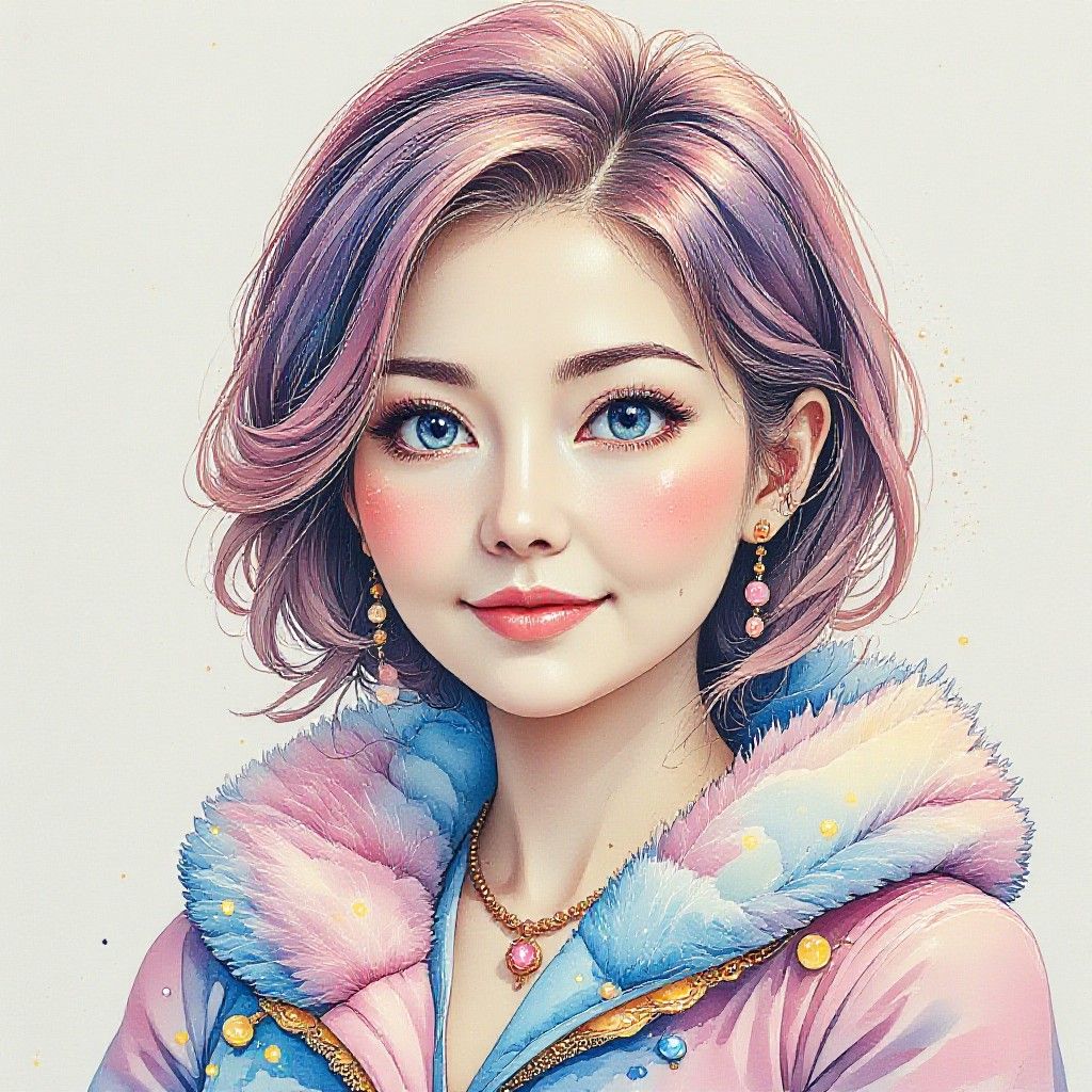 Cute Niji Anime, Pinkie Watercolor