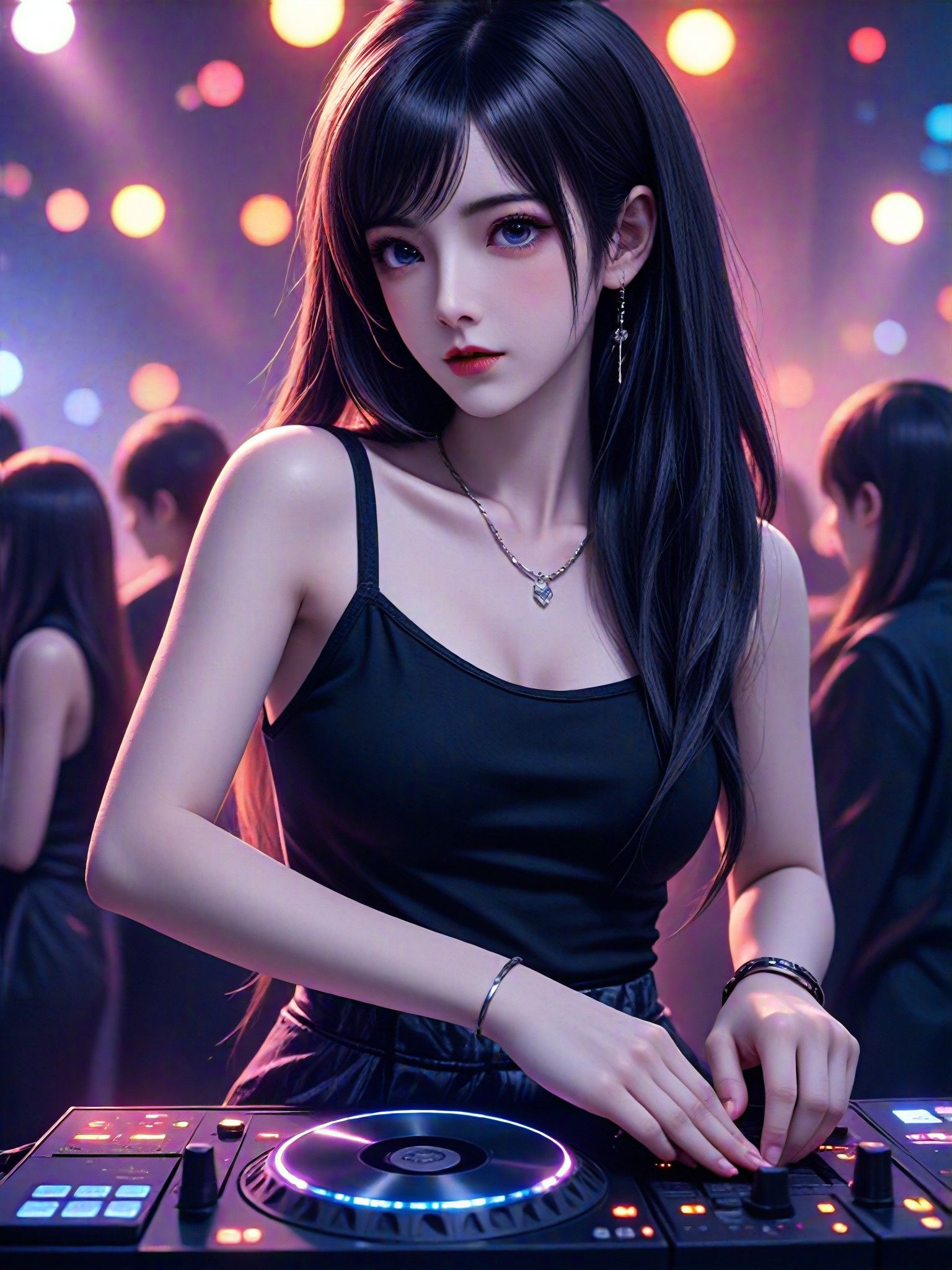 夜幕下的旋律：DJ与光影共舞