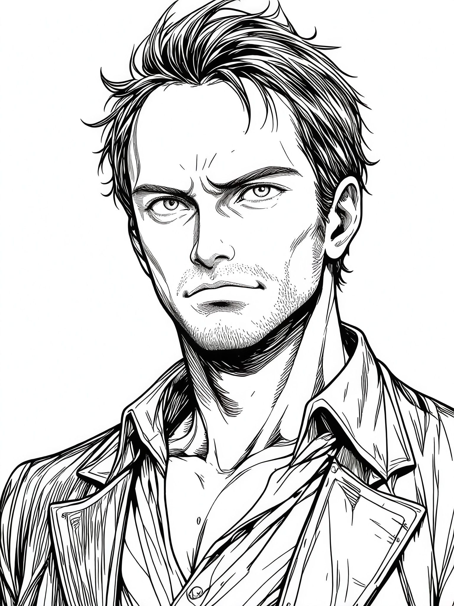 锐利目光下的优雅线条