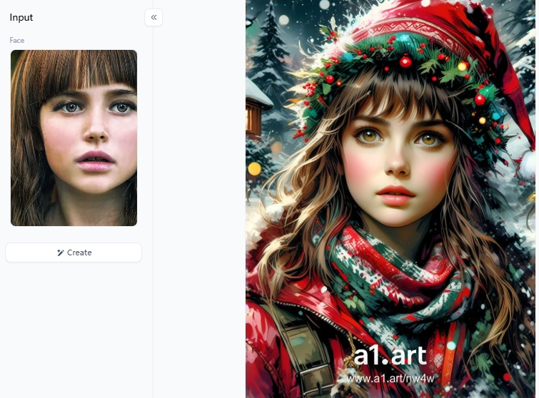 あなたのクリスマスの絵の肖像画と呼ばれているa1.artが配信するアプリ