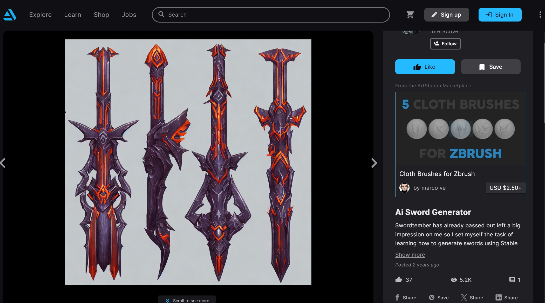 ai swords design in artstation