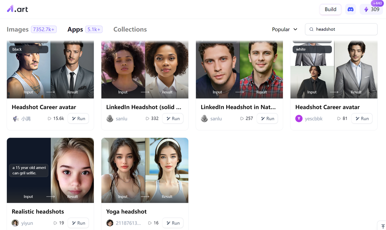 ai headshot apps in a1.art