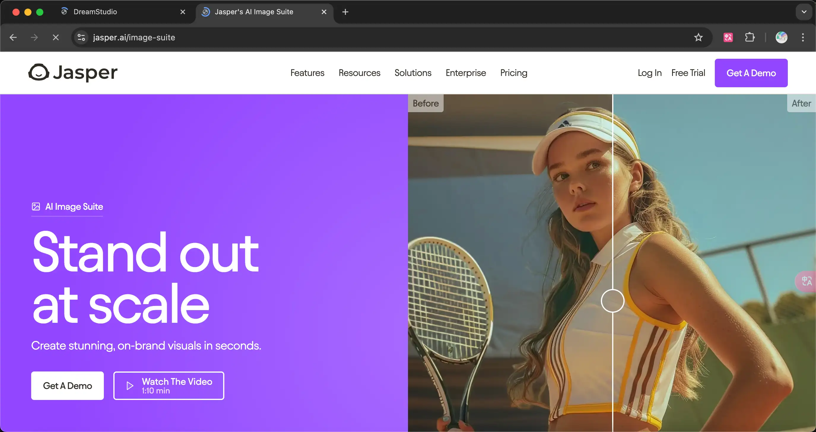 jasper ai website featuring art generator