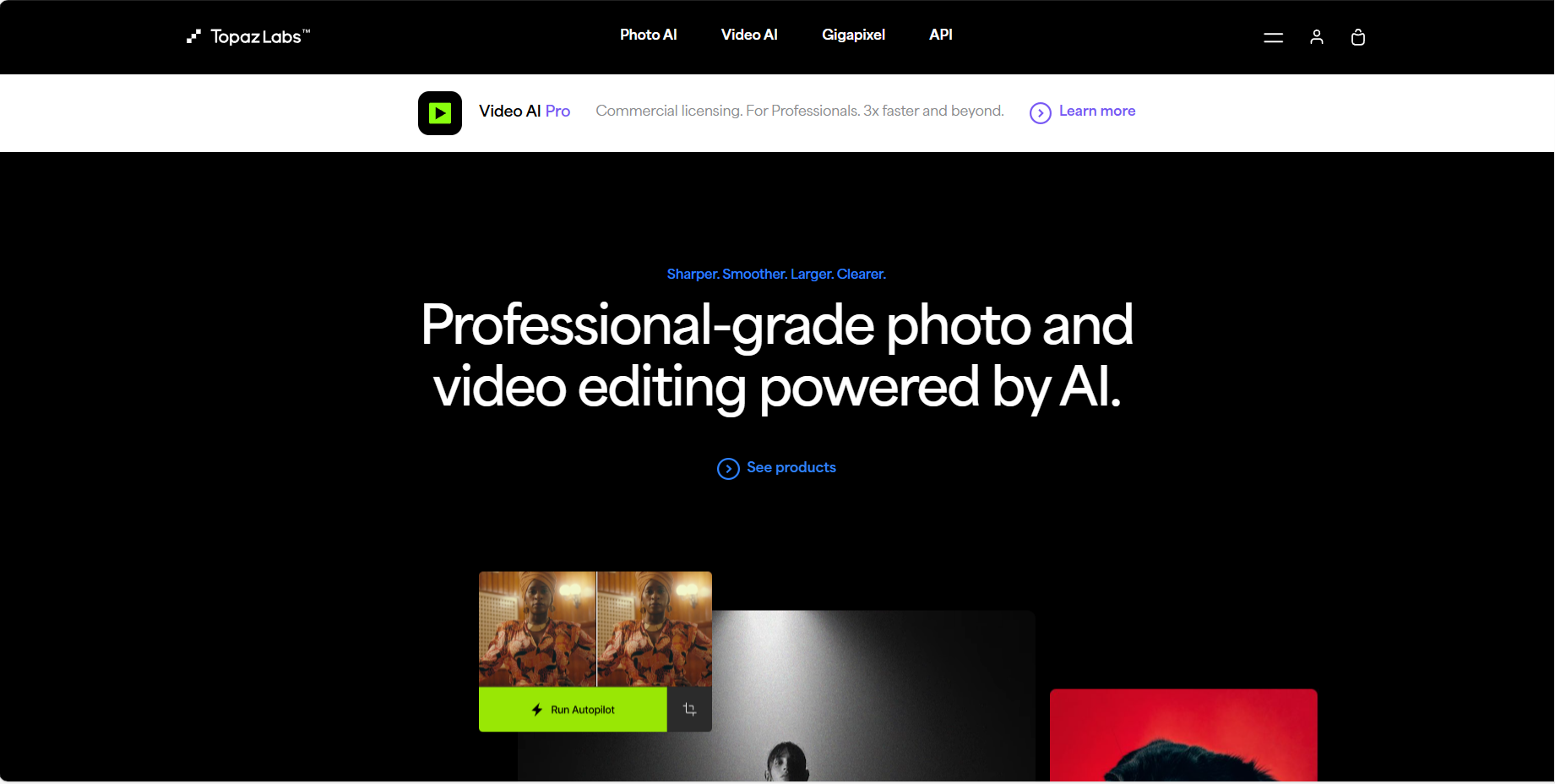 A screenshot of the photo and video editing website