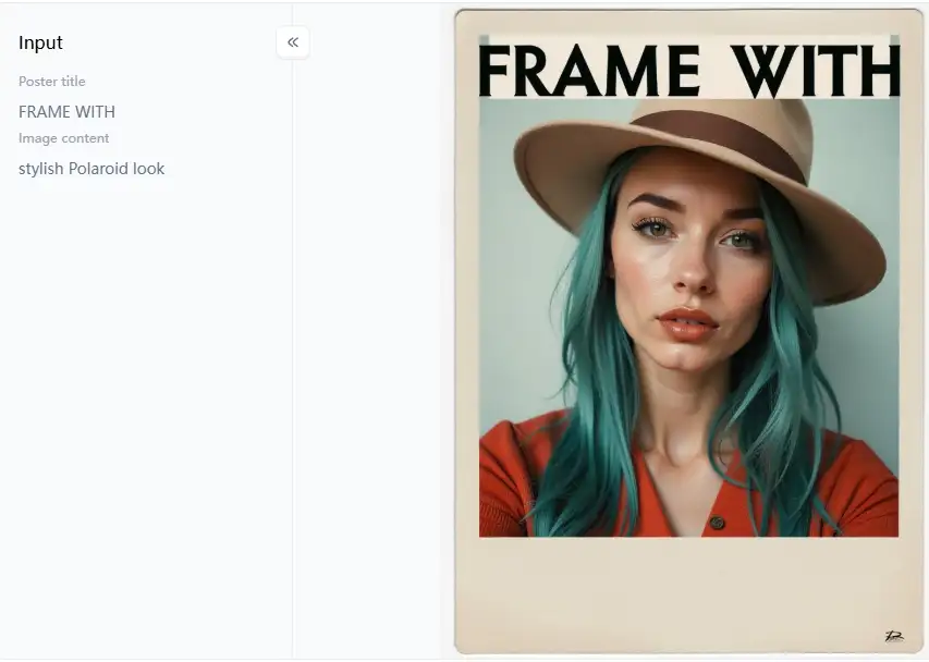 filter from a1.art which is called frame with poster generator