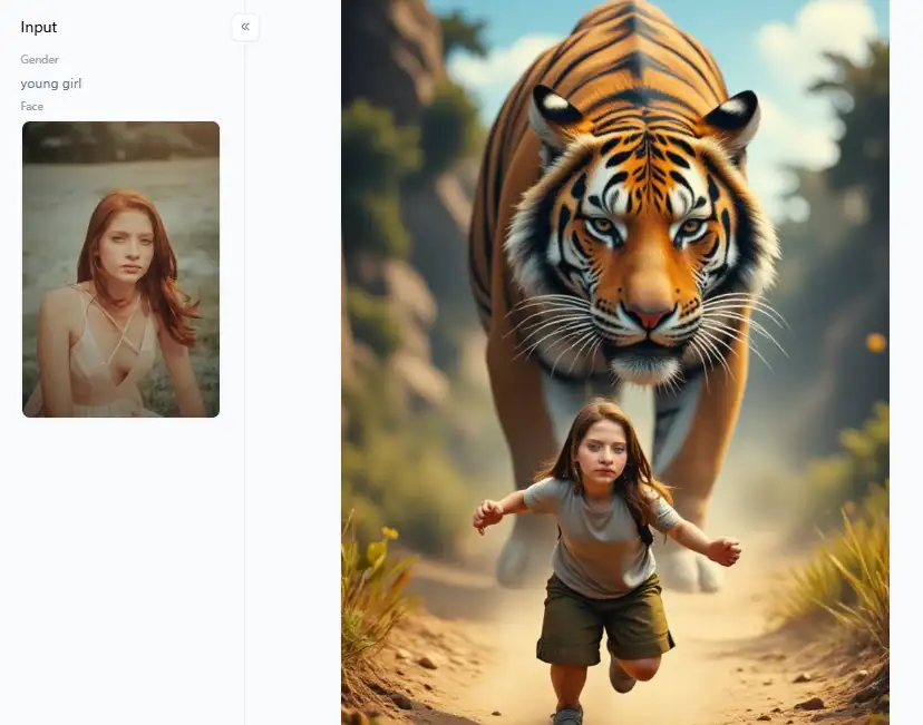 filter from a1.art which is called help the big tiger is coming
