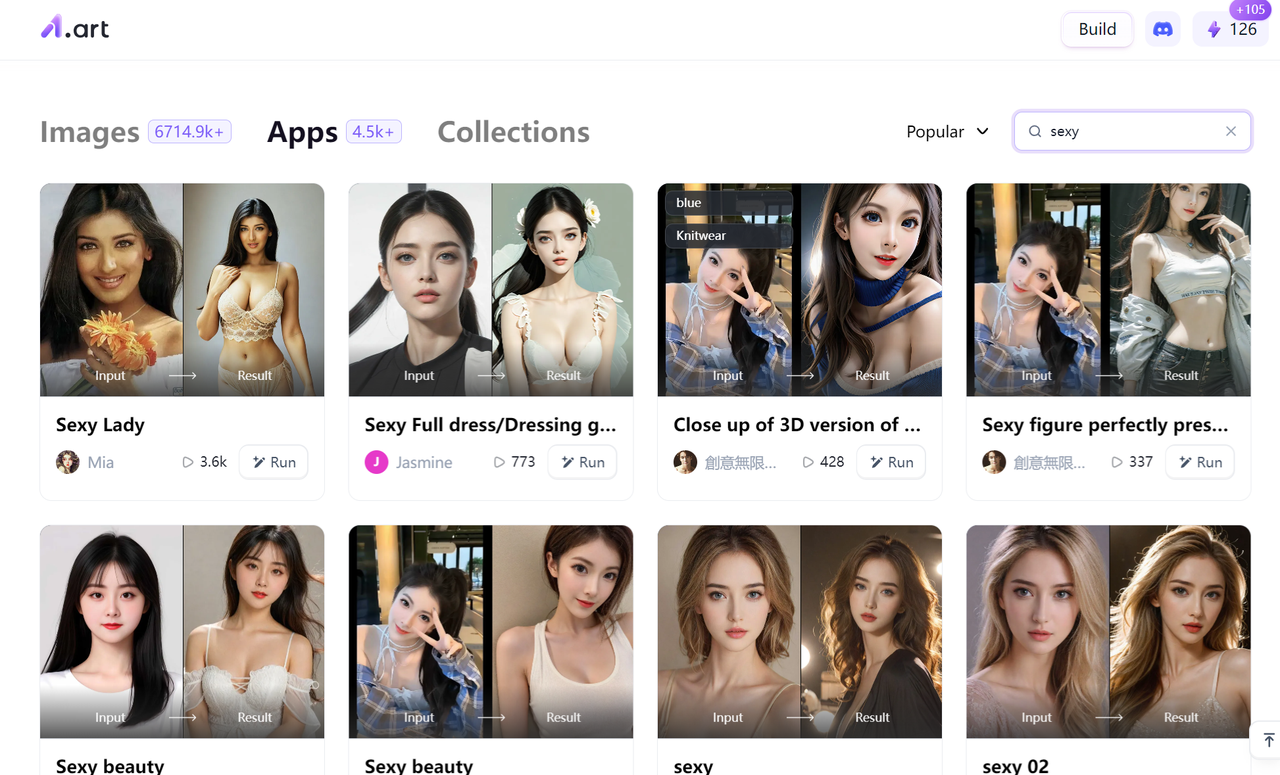 sexy style apps in a1.art