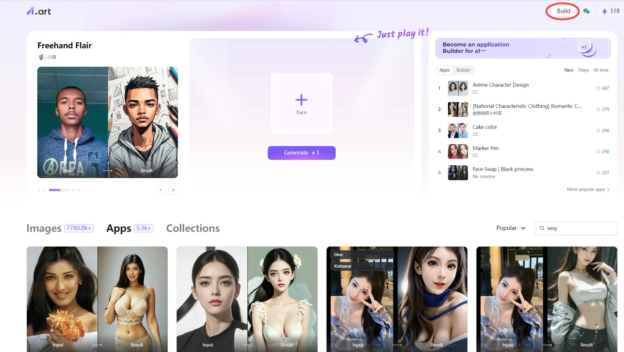 a1.art sexy app collection with call-to-action banner a1.art sexy app collection with call-to-action banner