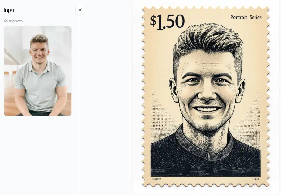 filter from a1.art which is called portrait stamp