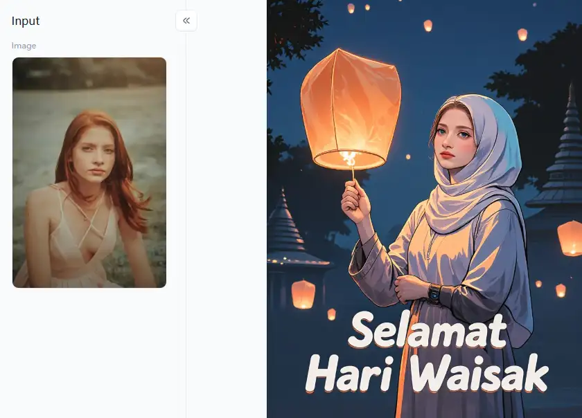 filter from a1.art which is called waisak day woman illustration