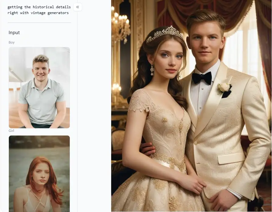 app from a1.art which is called vintage royal wedding photo