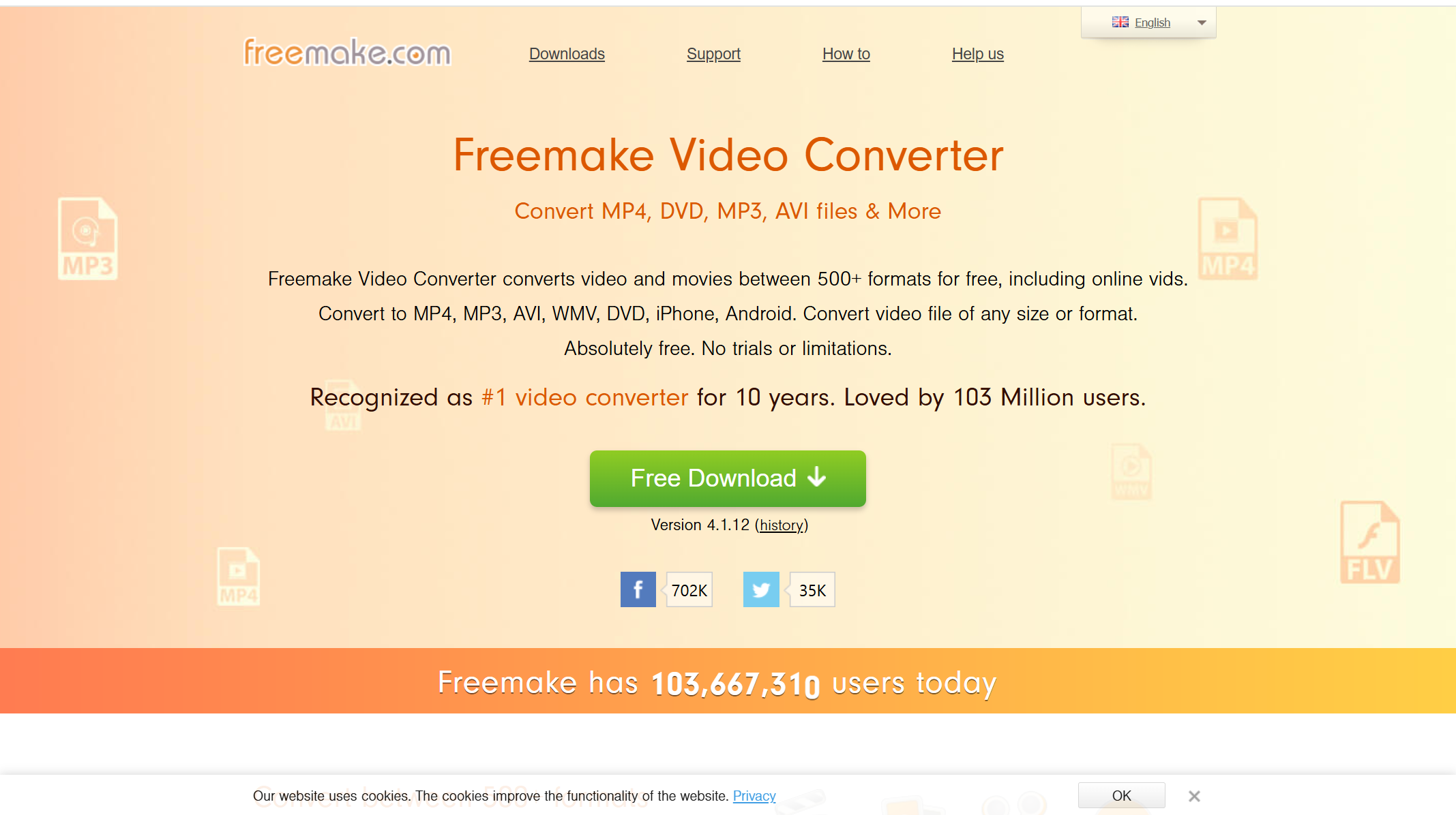 freemake video converterのホームページ