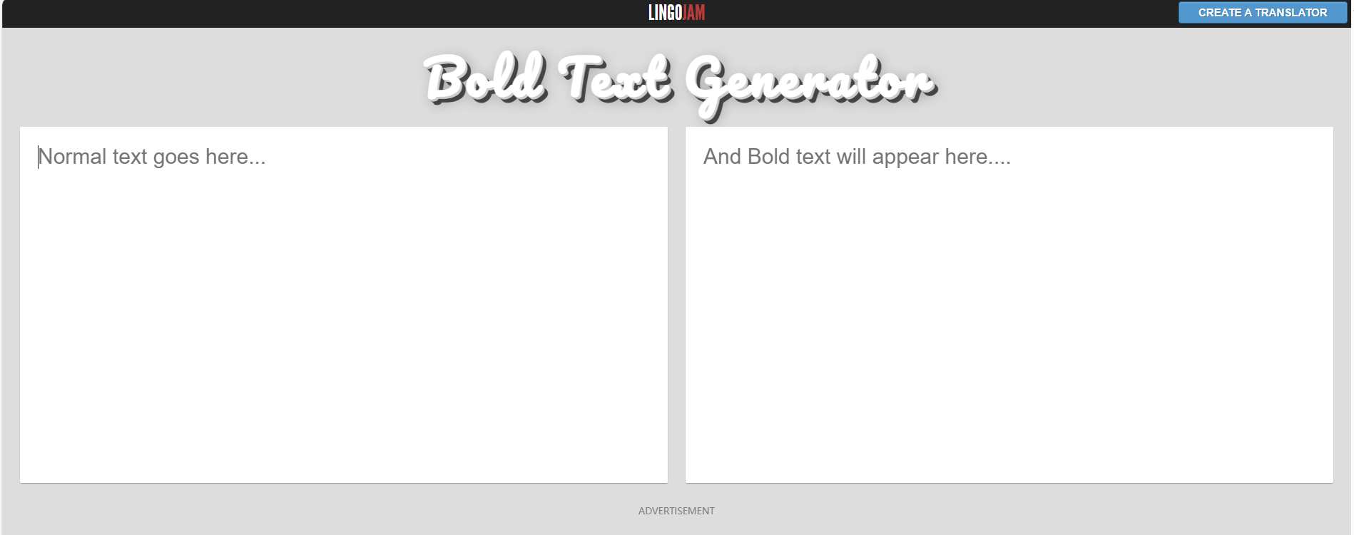  top bold text generator