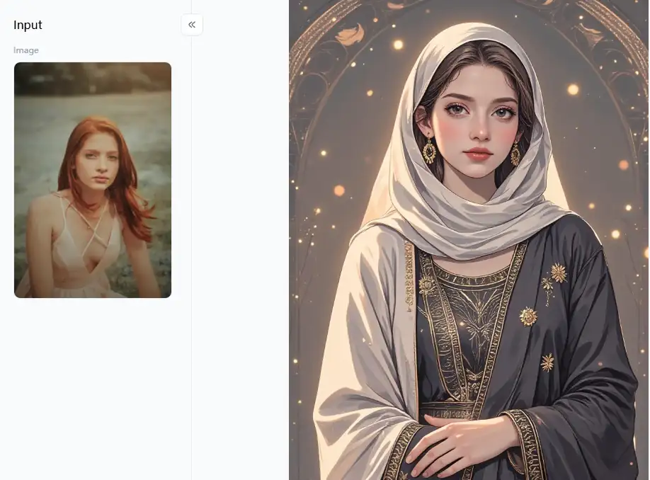 filter from a1.art which is called Eid girl illustration