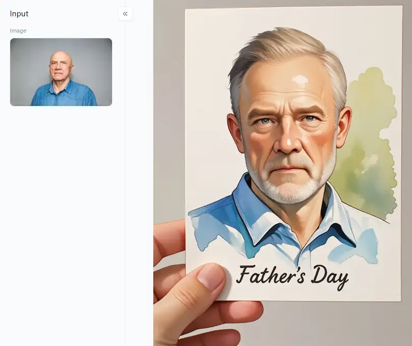 filter from a1.art which is called watercolor father's day card