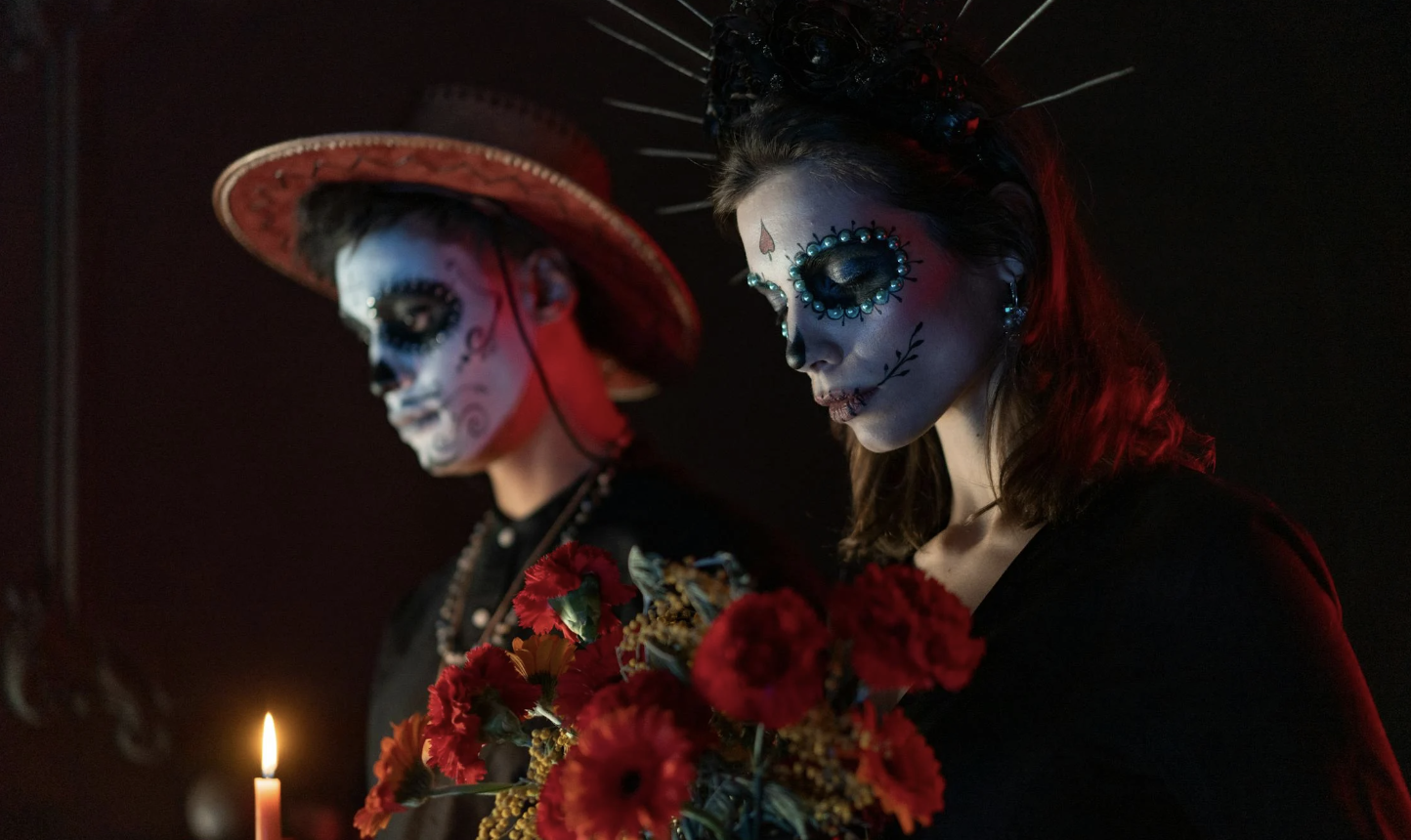 Day of the Dead Style Skeleton Couple Dress Up