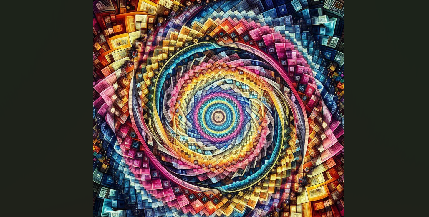 kaleidoscope of colors forming infinite spirals and patterns