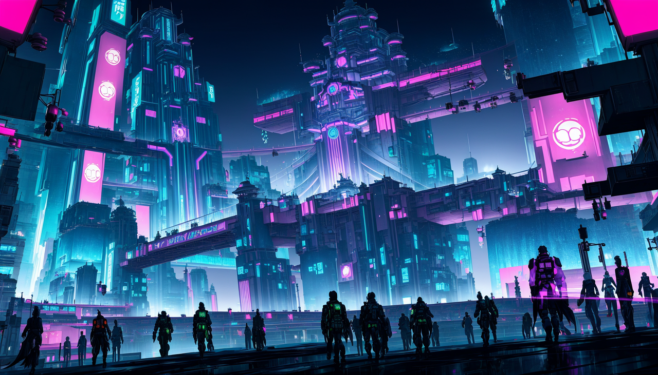 cyberpunk city street