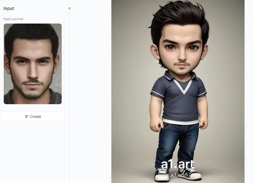 app from a1.art which is called 3d figurine character