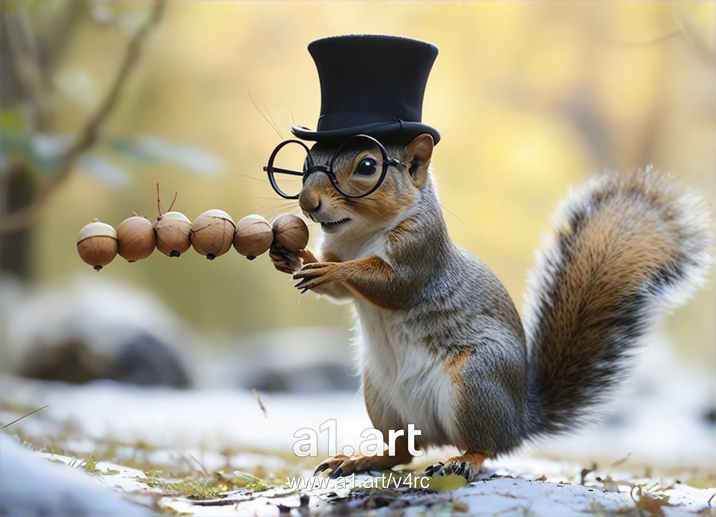 squirrel wearing hat