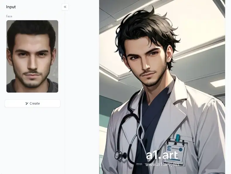 app from a1.art which is called male doctor's work portrait