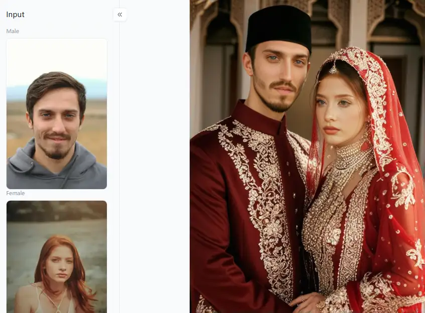 filter from a1.art which is called muslim wedding