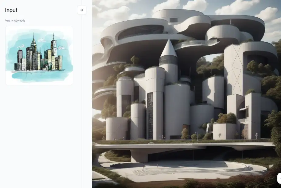 filter from a1.art which is called simple sketch generation of buildings