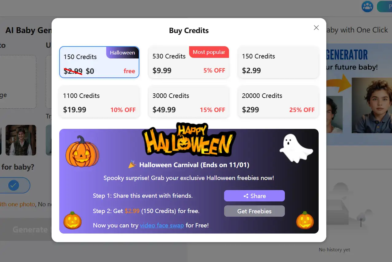 A página da web de compra de crédito com diferentes pacotes de crédito A página da web de compra de crédito com diferentes pacotes de crédito
