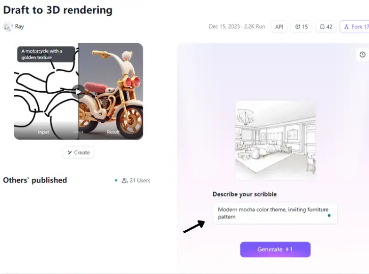 Draft to 3D rendering Draft to 3D rendering