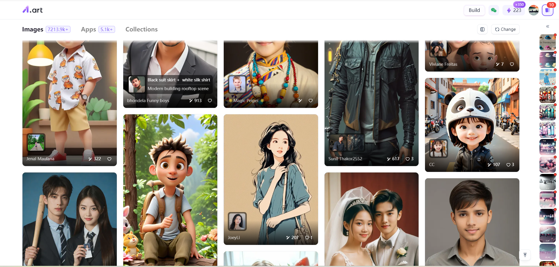 a1.art's homepage showing various styles