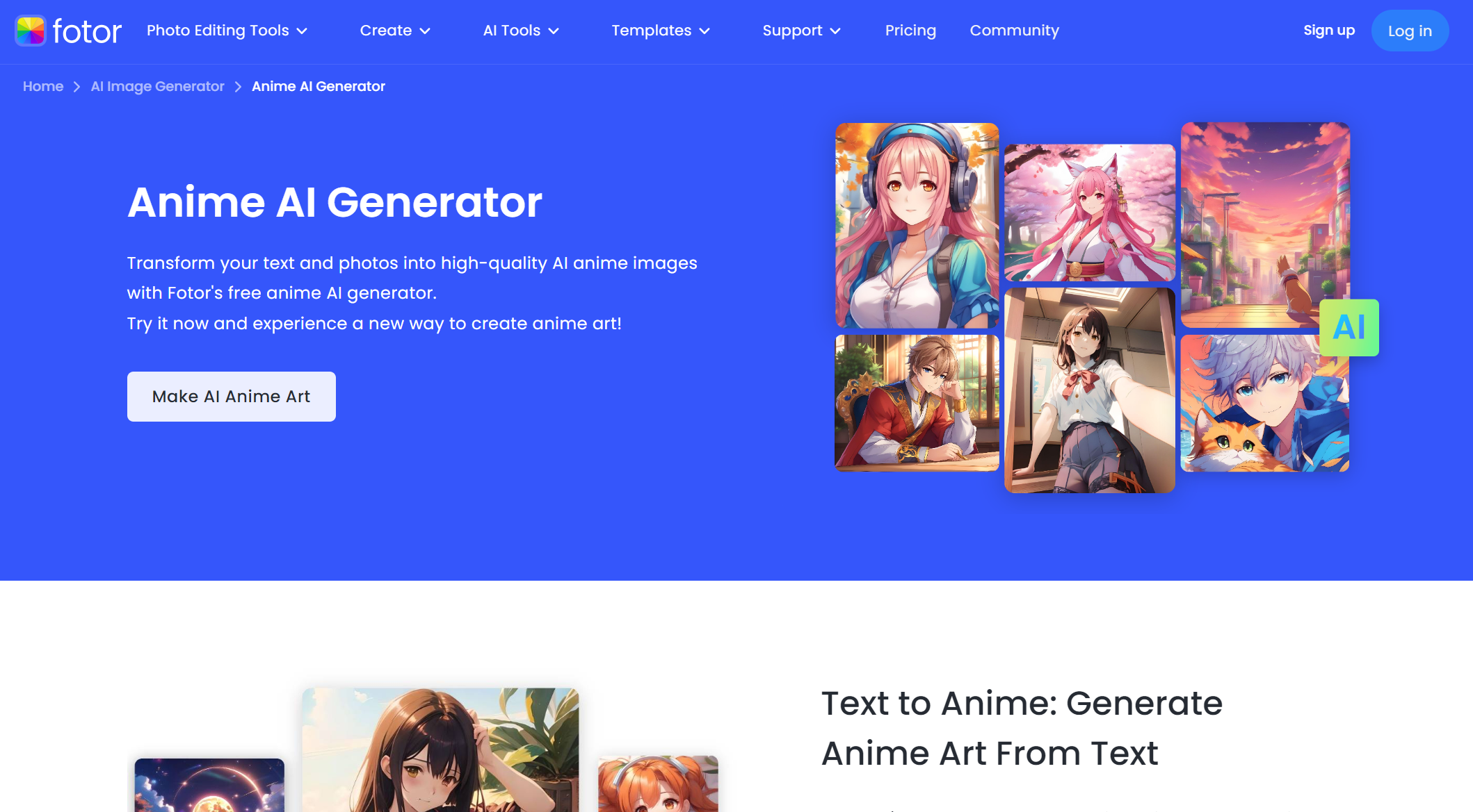 anime art generator in fotor