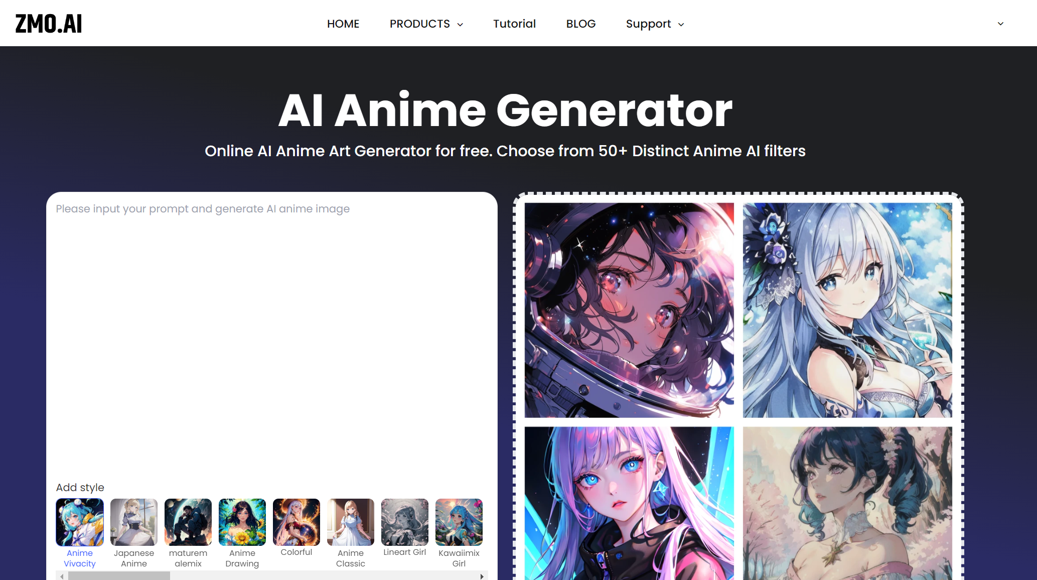 anime art generator in zmo.ai