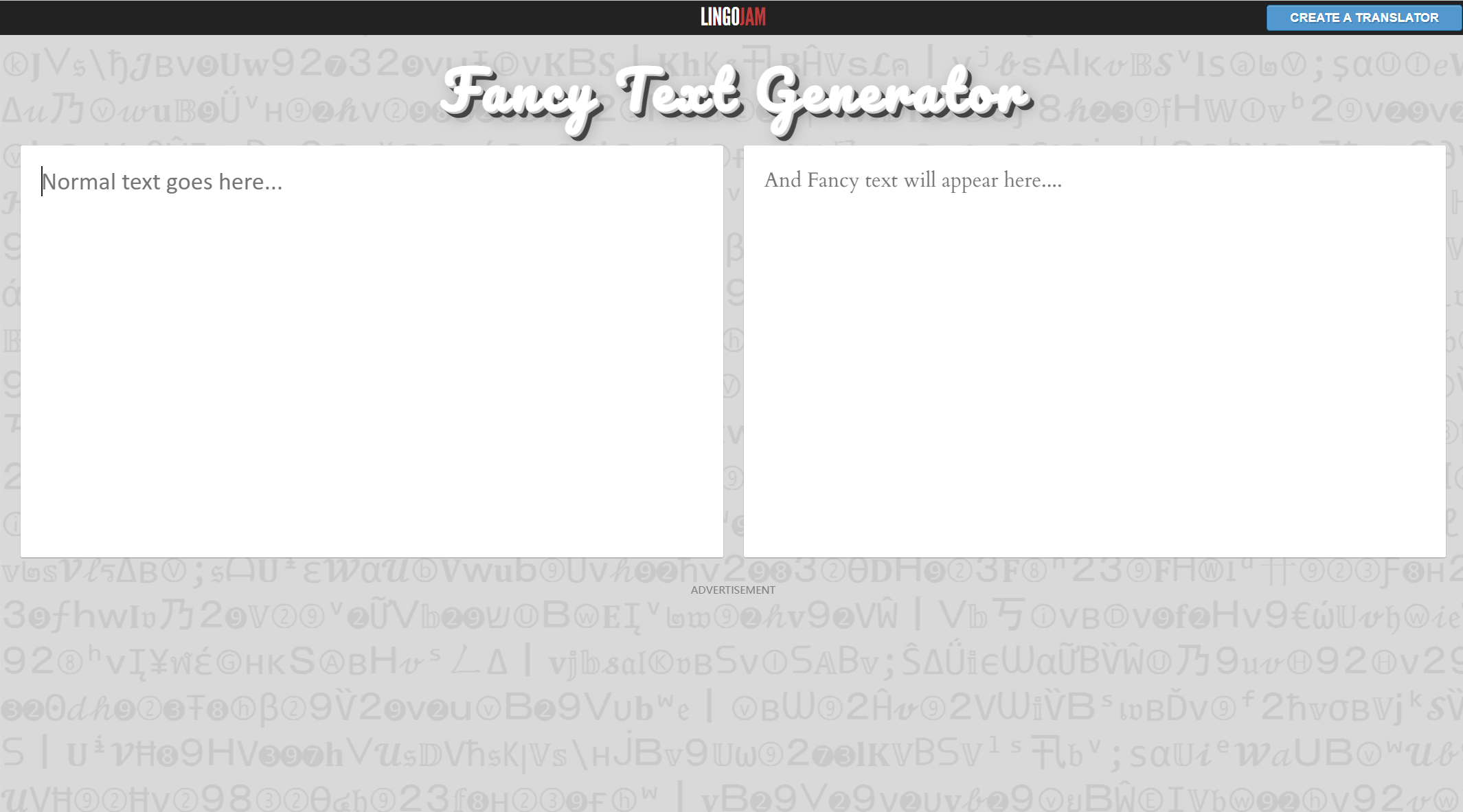 Lingojam Fancy Text Generator