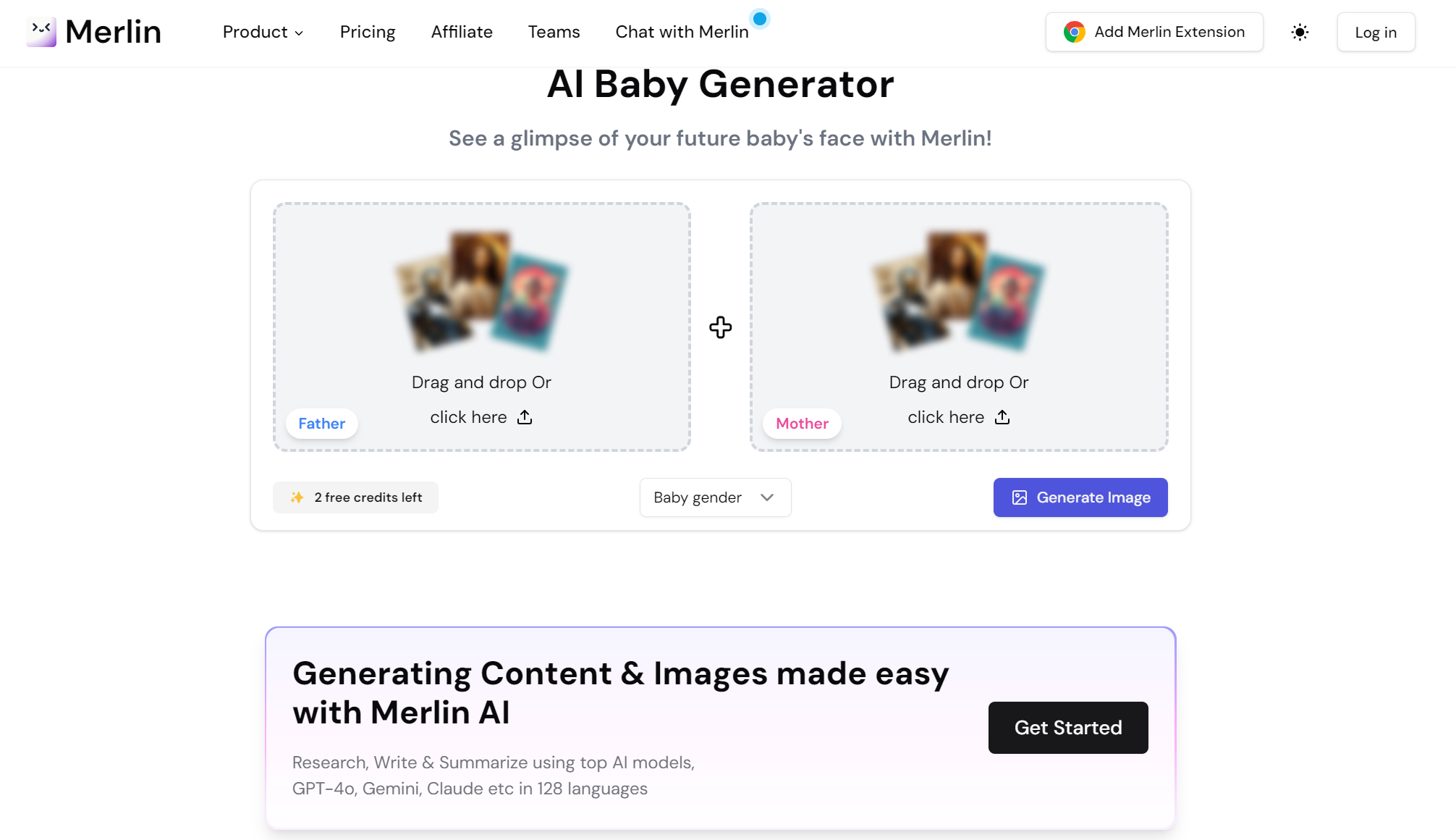 ai baby generator in merlin