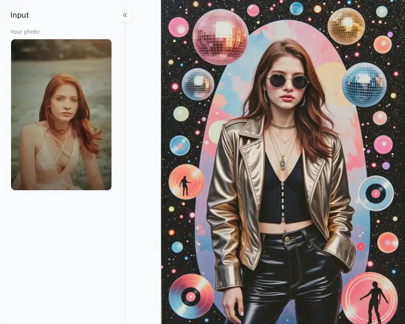 app from a1.art which is called collage art portrait retro disco