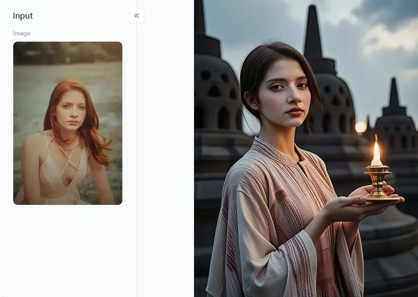filter from a1.art which is called waisak day oil lamp woman