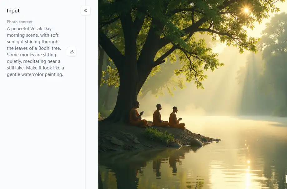 filter from a1.art which is called ai india vesak photo generator